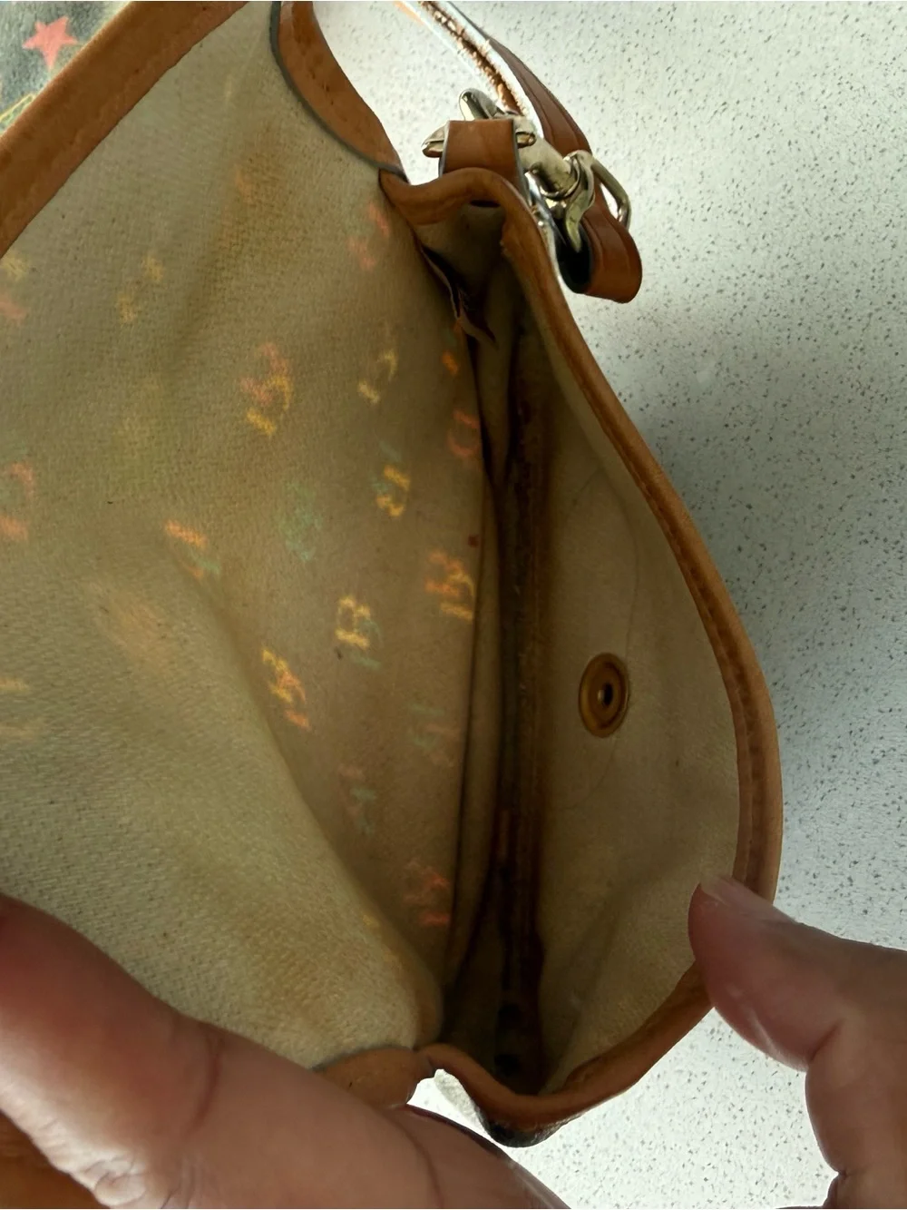 Vintage Dooney & Bourke Brown Multicolor Graphic Wristlet Duo